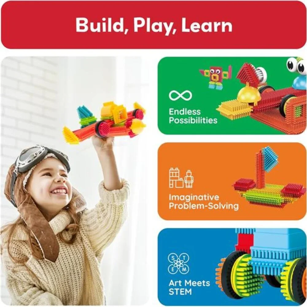 Kids 120pcs Hedgehog Interlocking Building Blocks Tiles Construction Toy‎ Set